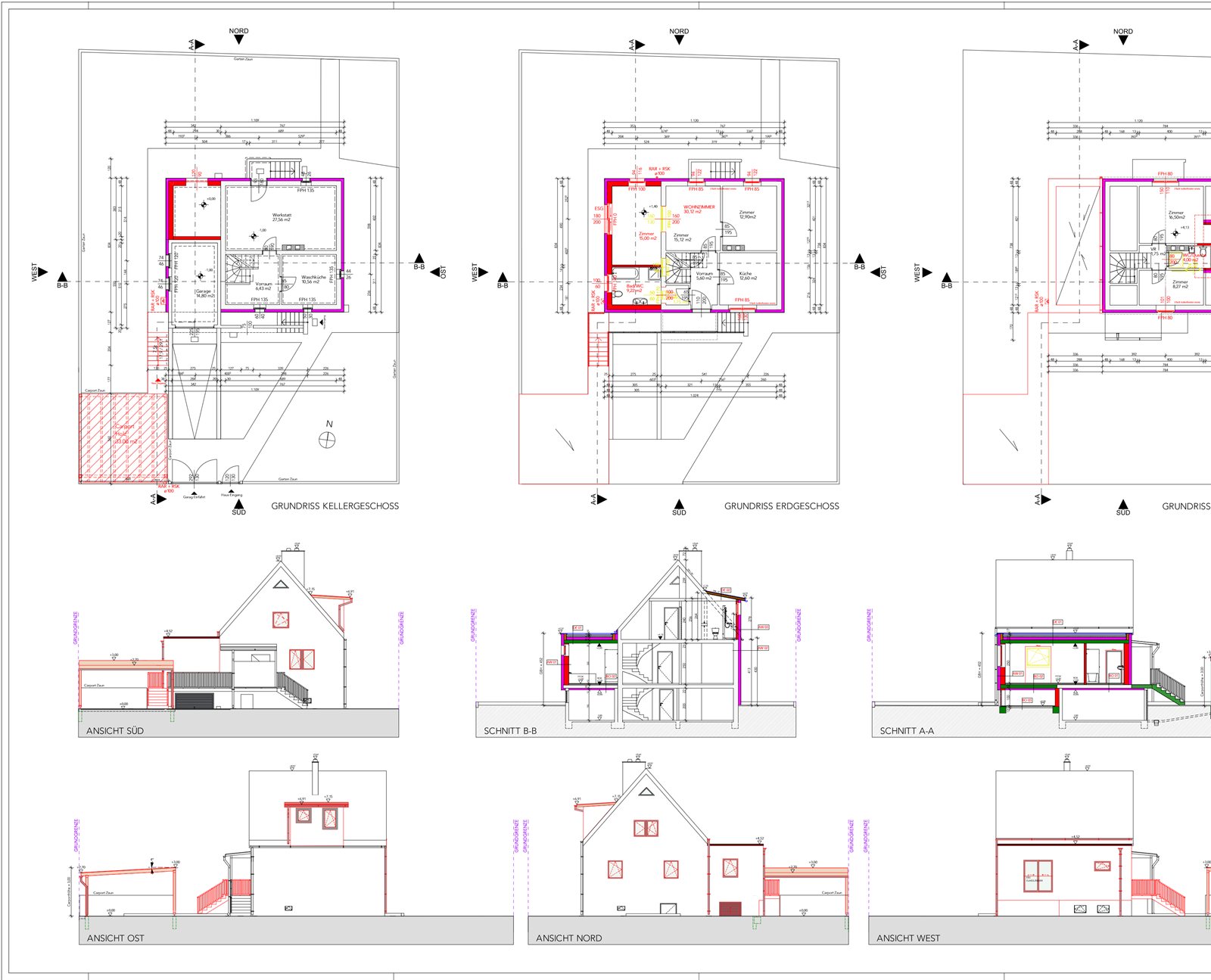 Ternitz — Einreichplan extension & carport