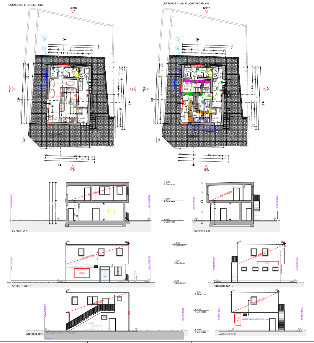 Pitten — Einreichplan, plans / coupes / élévations